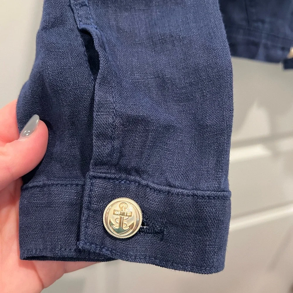 L’AGENCE Celine Linen Jacket -Marine